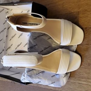 Karl Lagerfeld Paris open toe shoes. Off White sandals.